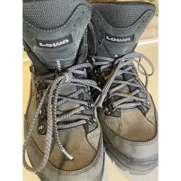 LOWA GoreTex Hiking Boots Men US 8 Grey Renegade GTX Mid Waterproof Lace-Up - Picture 3 of 8